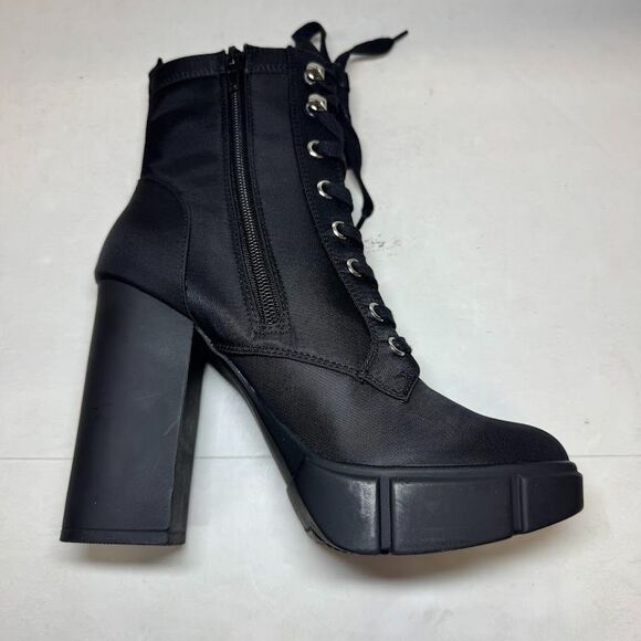 Steve Madden Womens 7.5 M Black Hani Lace Up High Heel Ankle Booties DISPLAY JE5 - Picture 7 of 7